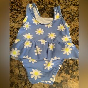 The Children’s Place Blue with Daisies One Piece Swimsuit